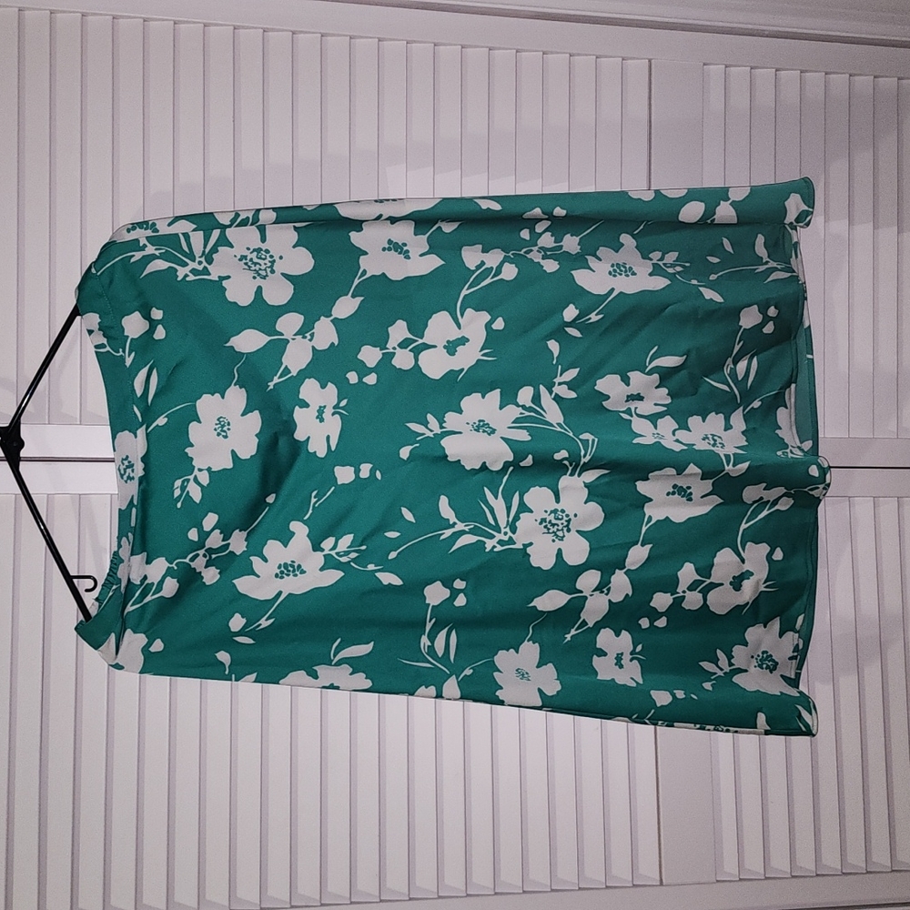 Nwt j.Crew satin floral Green midi skirt med